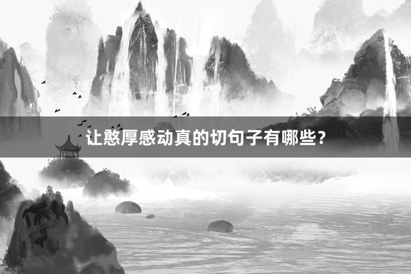 让憨厚感动真的切句子有哪些？